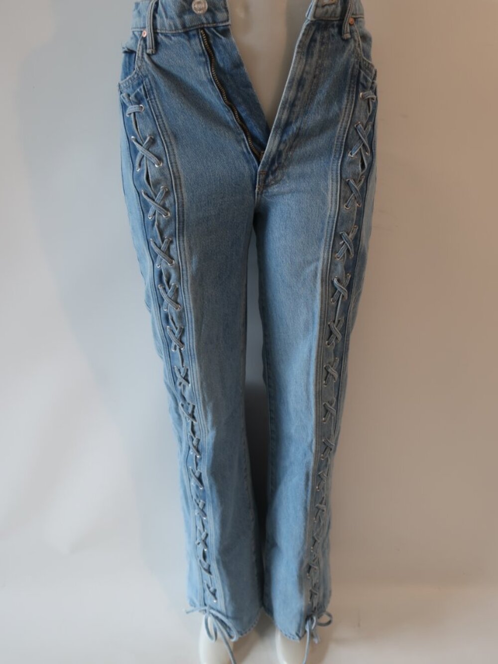 Womens MOTHER Superior Tied Up Maven Blue Jeans 26 - Picture 5 of 11